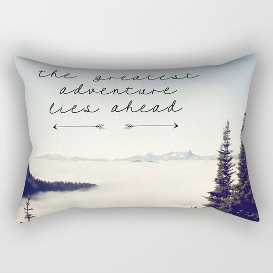 Society6 The Greatest Adventure Mountains by Sylvia Cook Photography on Rectangular Pillow