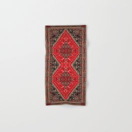 Scarlet Sands: Heritage Oriental Moroccan Masterpieces in Red and Black Hand & Bath Towel