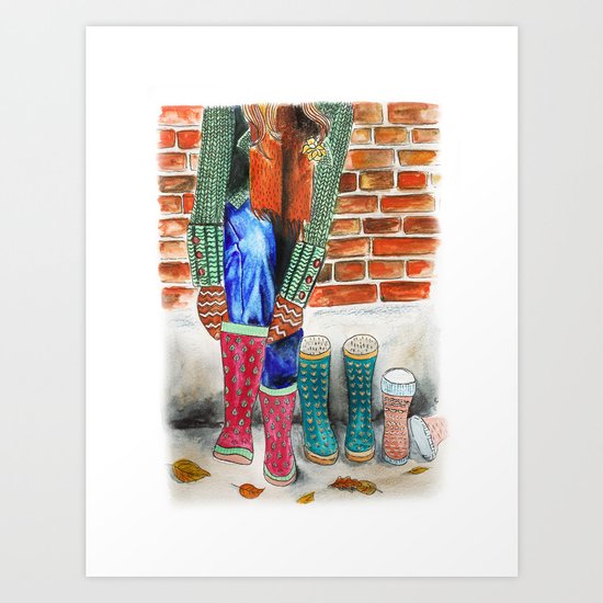 Autumn shoes Art Print
