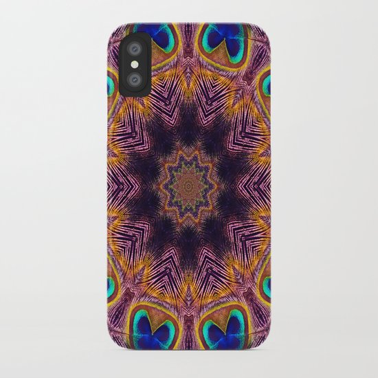 Peacock Fan Star Abstract iPhone Case