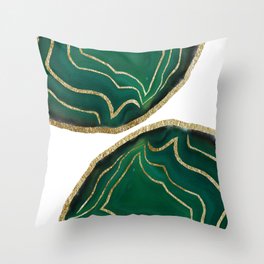 Emerald Agate Gold Glam #1 #gem #decor #art #society6 Throw Pillow