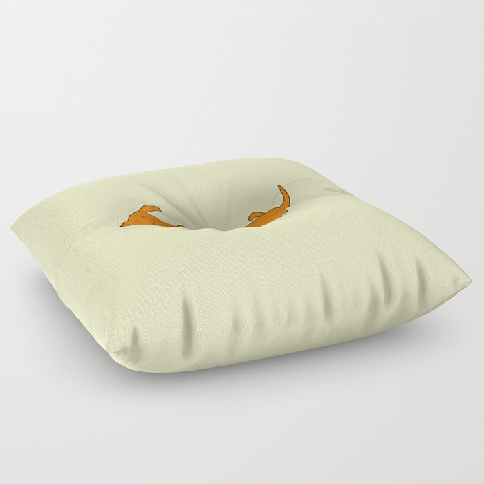 Cute pissing dachshund Floor Pillow