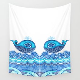 Whale - ocean  Wall Tapestry