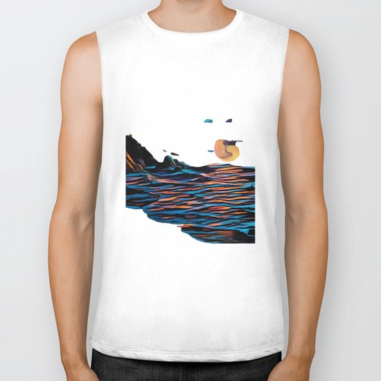 Moon over Beach Biker Tank