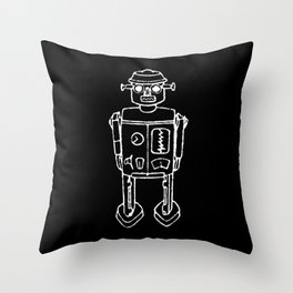 RO BOT Throw Pillow | Chalkdrawing, Cool, Midmod, Toy, Chalkboard, Simple, Funky, Toyrobot, Robotdrawing, Cuterobot 