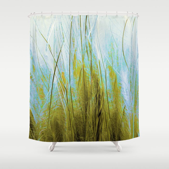 Feather Grass Abstract Shower Curtain