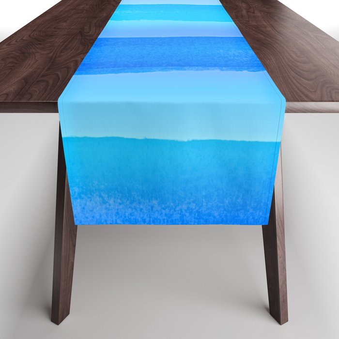 Atlantic Ocean - Minimal Stripes And Layers Table Runner
