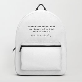 RBG Never Underestimate the Power of a Girl With a Book Backpack | Dissent, Pattern, Shepersisted, Feminist, Digital, Book, Girlpower, Women, Notoriousrbg, Graphite 