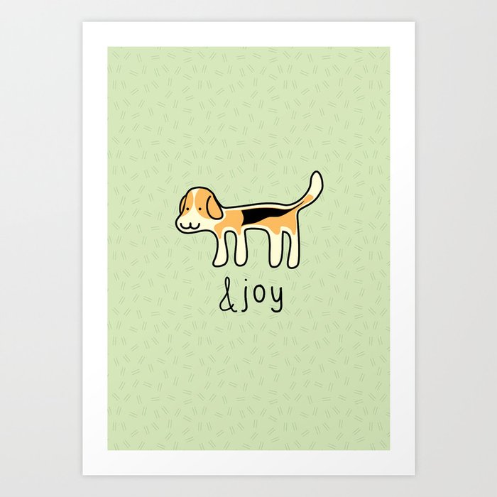 Cute Beagle Dog &joy Doodle Art Print