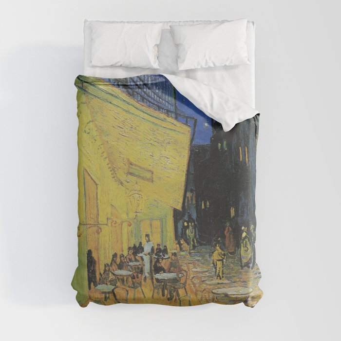 Café Terrace at Night Duvet Cover