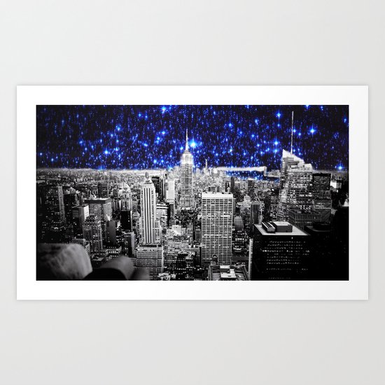 new york city. Blue Stars Art Print