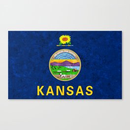 Flag of the American State of Kansas US flags Kansas Pride Banner Emblem Canvas Print