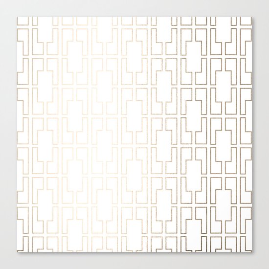 Simply Mid-Century in White Gold Sands Canvas Print