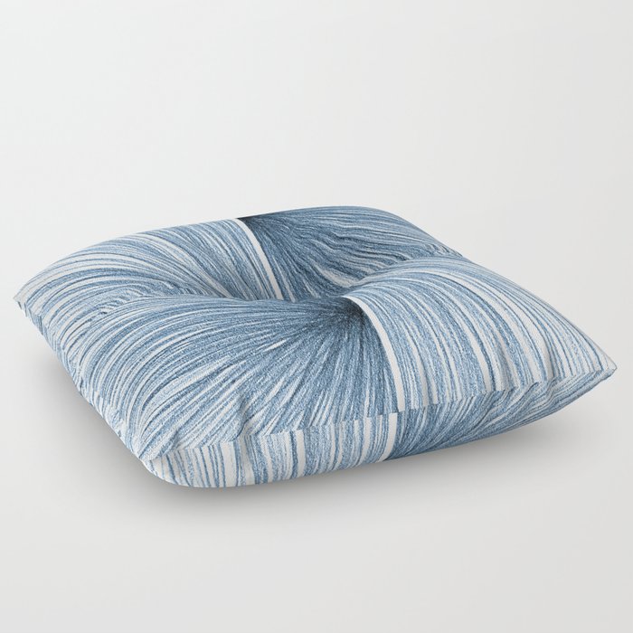 Indigo Blue Mid Century Modern Geometric Abstract Floor Pillow