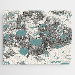 Singapore City Map Drawing Jigsaw Puzzle