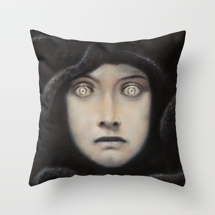 Franz von Stuck - Head of Medusa Throw Pillow