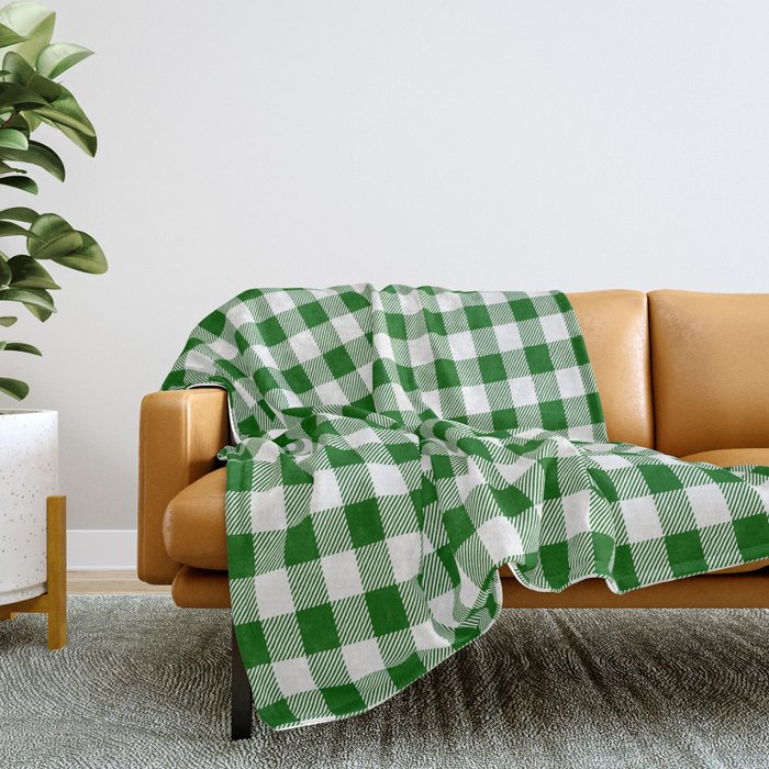 Green buffalo plaid blanket on sale