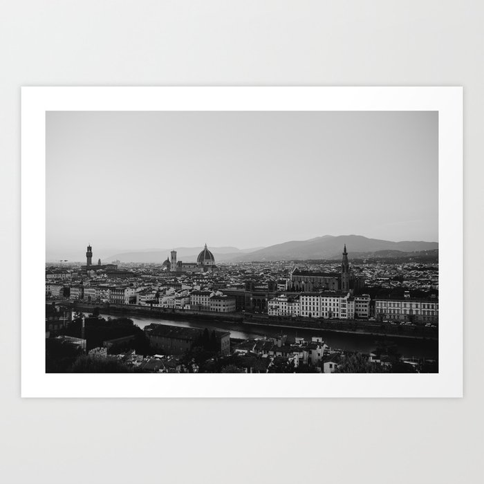 Florence, Italy in Black & White Art Print