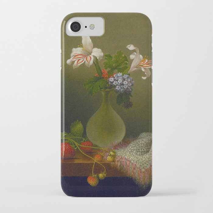 A Vase Of Corn Lilies And Heliotrope 1863 By Martin Johnson Heade | Reproduction iPhone Case