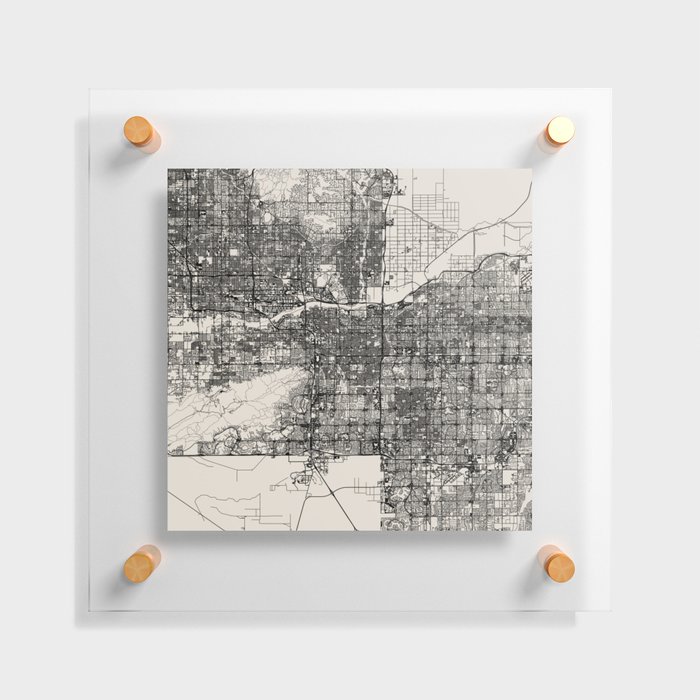 Tempe, USA - City Map Drawing Floating Acrylic Print