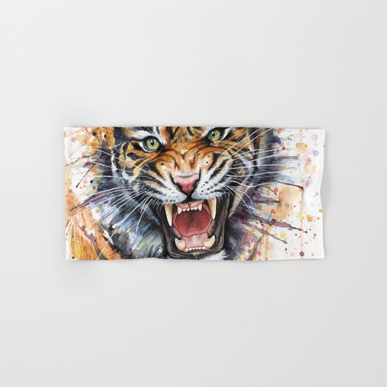 Tiger Watercolor Wild Animal Jungle Animals Hand & Bath Towel