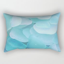 Sea Glass Ocean Blue Rectangular Pillow