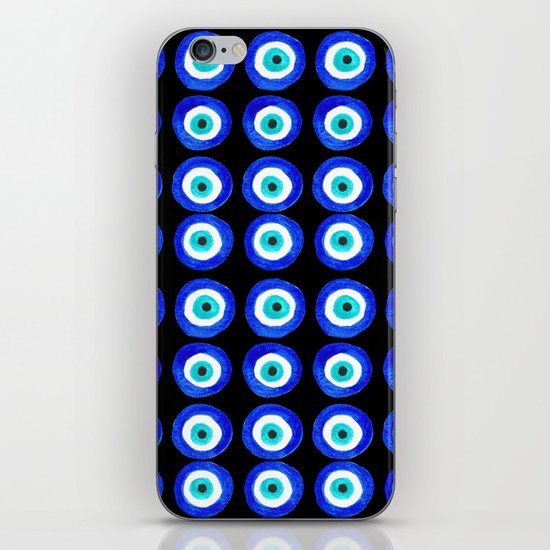 Evil Eye Talisman - on black iPhone & iPod Skin