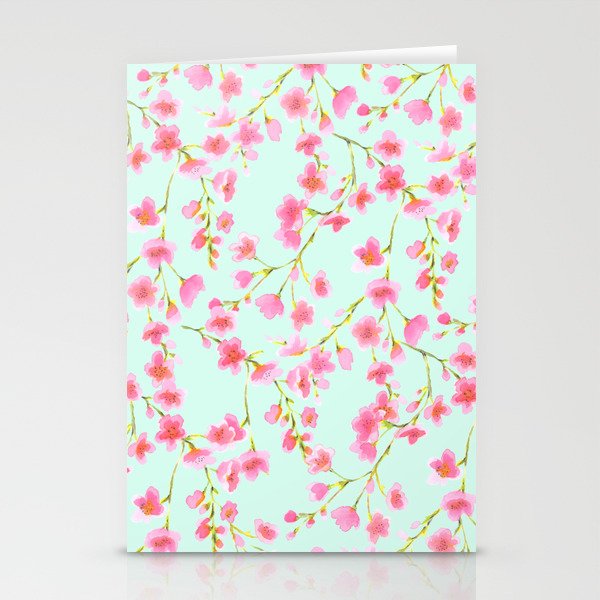 Cherry Blossom Pink Mint (for Mackenzie) Stationery Cards