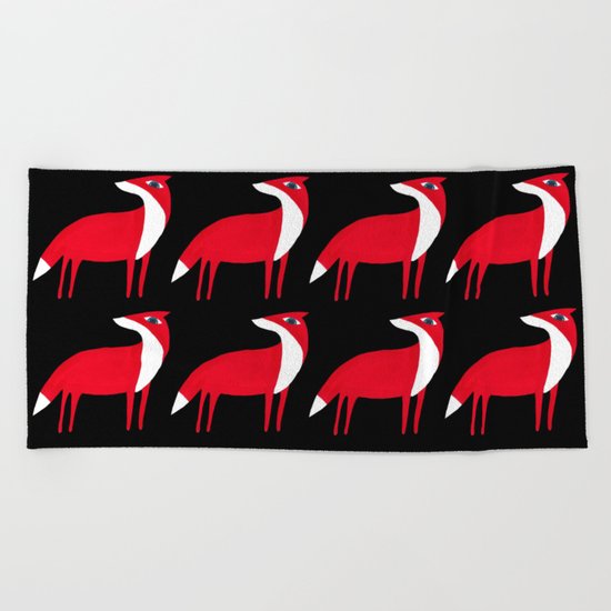 Fox pattern Beach Towel
