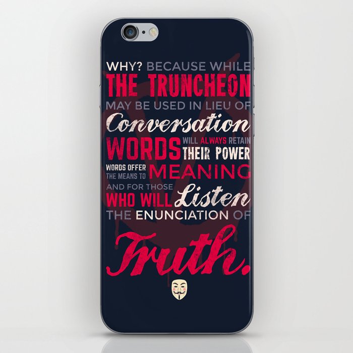 Enunciation of Truth // Comic, Anarchy, Revolution, Anonymous - Dark Ver iPhone Skin