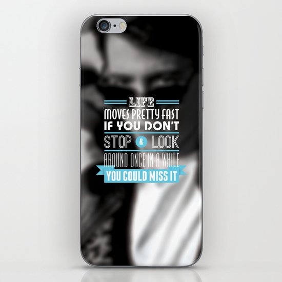 "FERRIS BUELLER" Typography Poster iPhone & iPod Skin