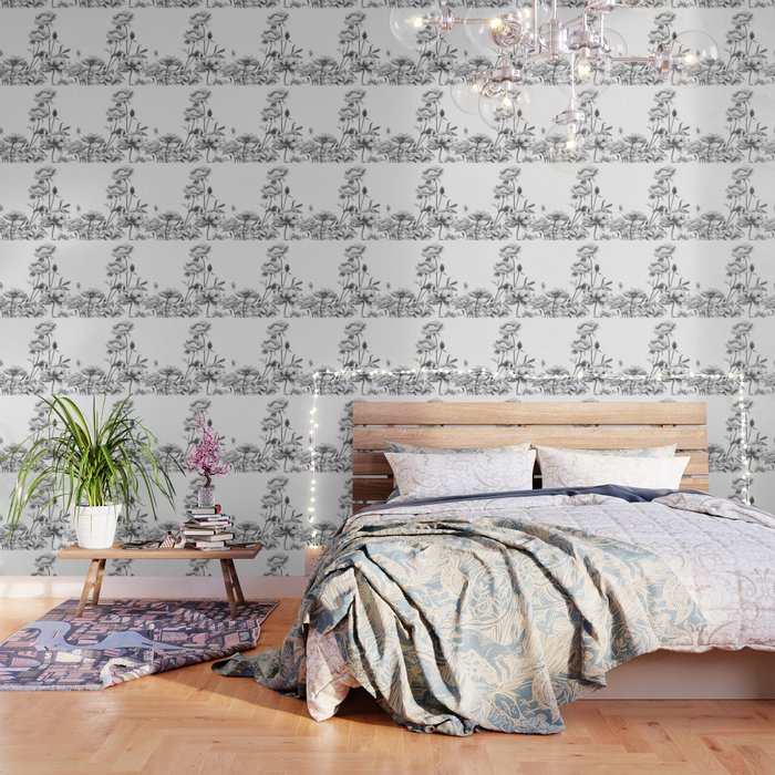 Black And White Peonies Wallpaper By Colorandcolor Society6