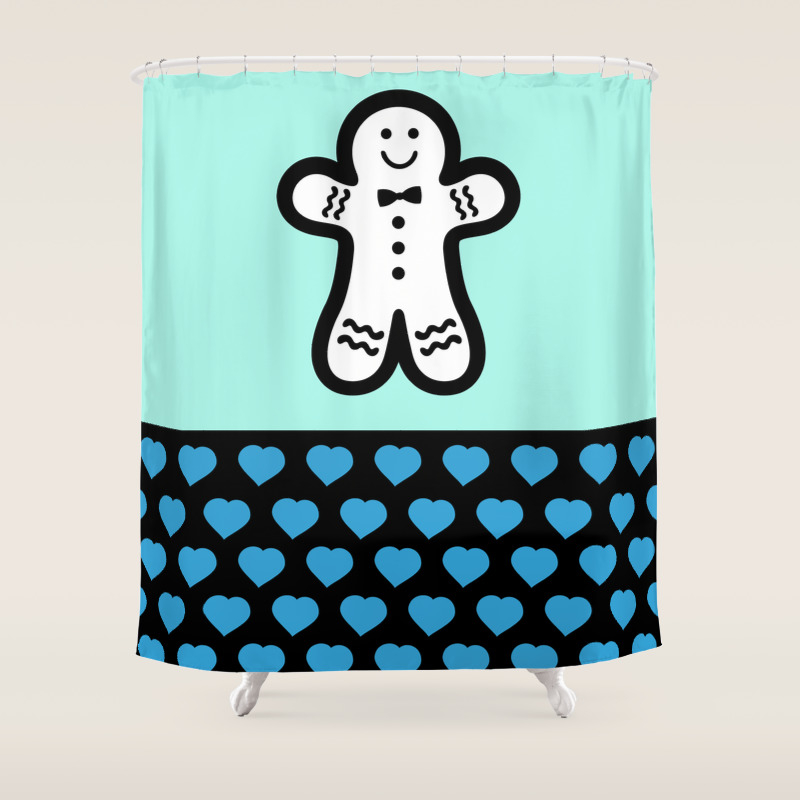 Pastel And Black Gingerbread Man Shower Curtain By Xooxoo Society6