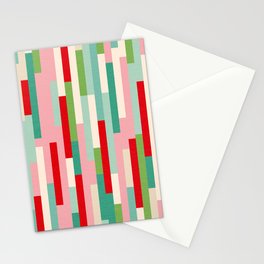 Retro Stripe Pattern - red, green, blue Stationery Card