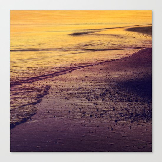Golden Sunset at Beach Canvas Print