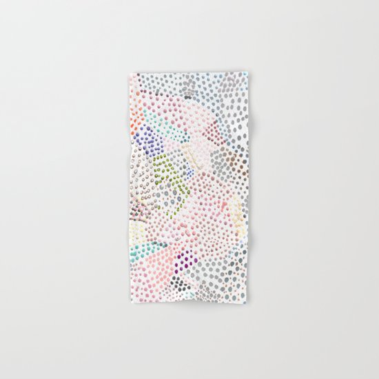 Mermaid Rainbow Dots Colorful Abstract Gems Hand & Bath Towel