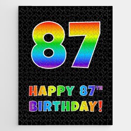 [ Thumbnail: HAPPY 87TH BIRTHDAY - Multicolored Rainbow Spectrum Gradient Jigsaw Puzzle ]