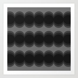 Four Shades of Black Circles Art Print