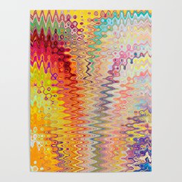 Psychedelic Wavy Abstraction Artwork Poster