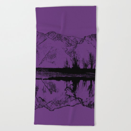 Knik River Mts. Pop Art - 2 Beach Towel