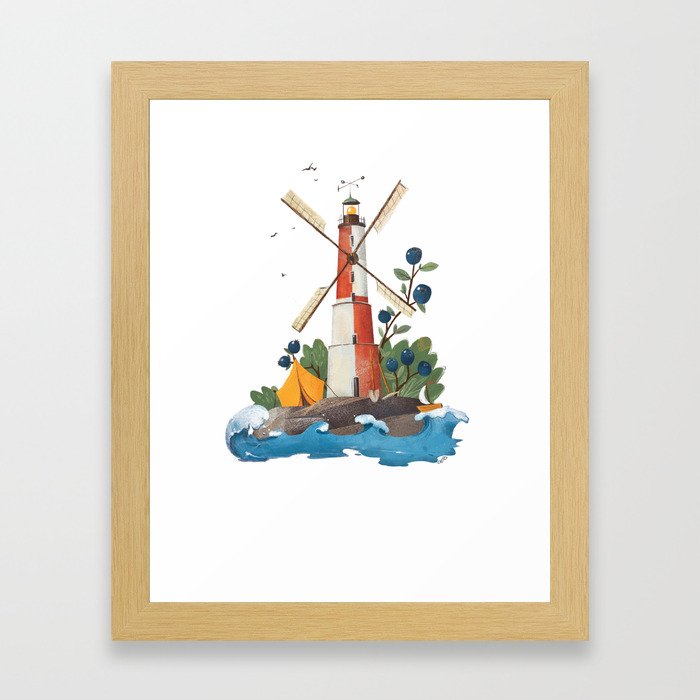 Fairy lighthouse Framed Art Print