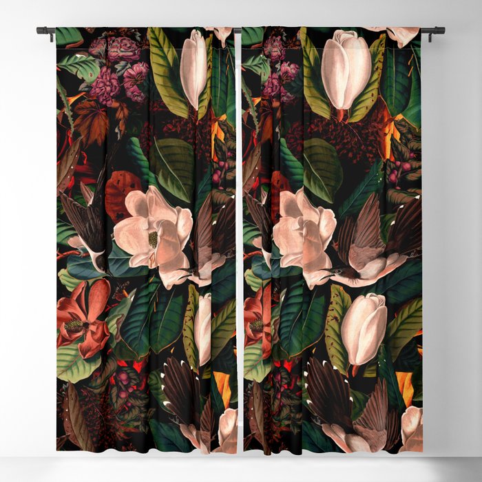 FLORAL AND BIRDS XIV Blackout Curtain