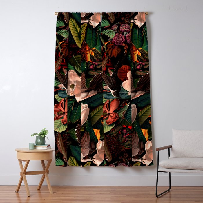 FLORAL AND BIRDS XIV Blackout Curtain