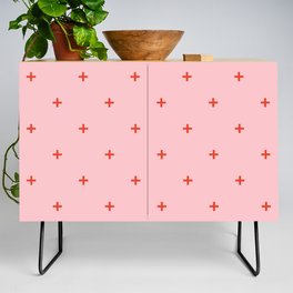 red + pink cross pattern Credenza