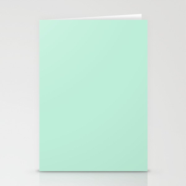 Mint Green Pastel Solid Color Block Spring Summer Stationery Cards