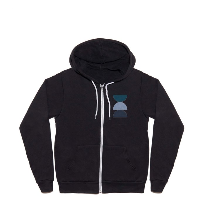 Abstraction_GEOMETRIC_SHAPE_BLUE_MOUNTAINS Full Zip Hoodie