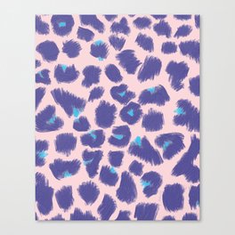 Leopard Spots, Cheetah Print, Lavender, Very Peri, Blush, Brush Strokes Canvas Print