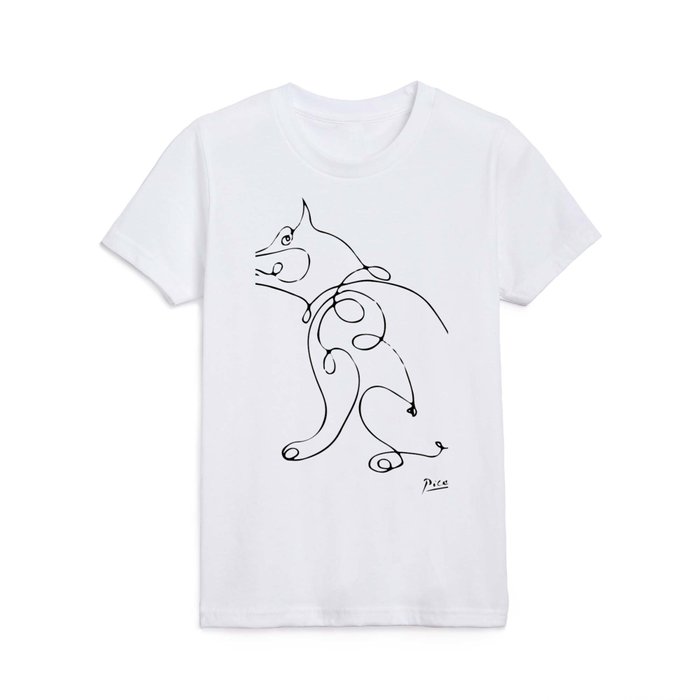 Picasso - Dog Artwork, Animals Line Sketch, Tshirts, Prints, Posters, Bags, Men, Women, Kids Kids T Shirt