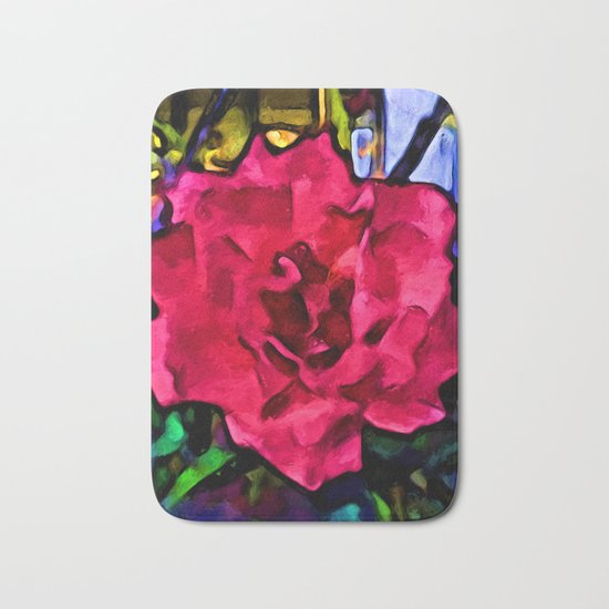 Strong Pink Rose Bath Mat