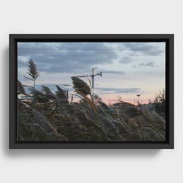 sunset jog Framed Canvas